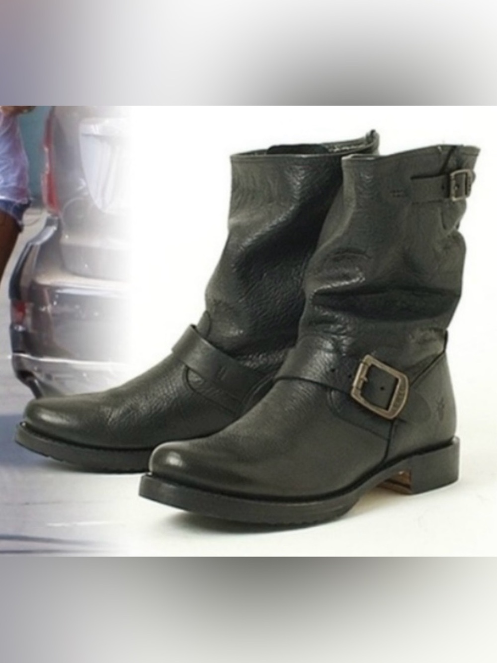 Frye Veronica Boots dark gray short boots leather size 8